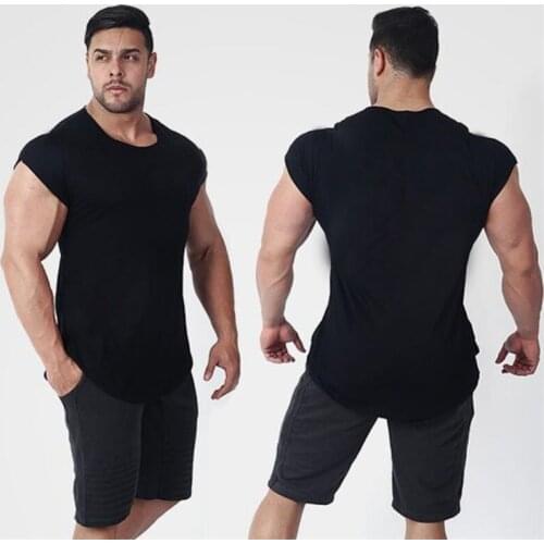 New Summer Fashion Leisure Tank Top Men Fitness Bodybuilding Muscle Male Vest Slim fit Shirts Cotton Tee tops Gyms Clothing