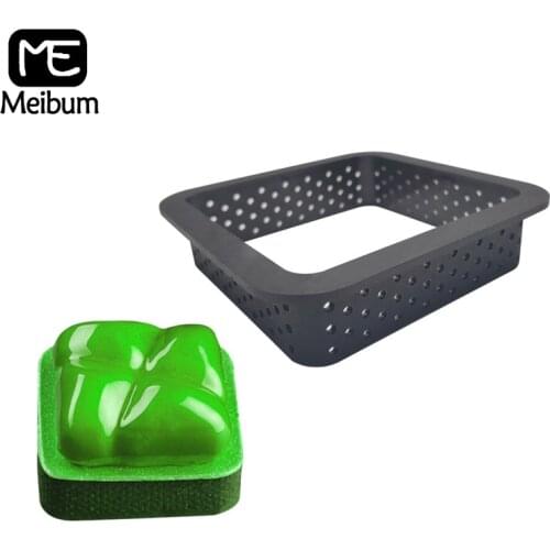 Meibum 1PCS Square Shape Perforated Ring French Dessert Mould Plastic Egg Tart Cake Fruit Cookies Pastry Kitchen Baking Molds