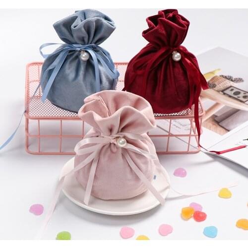 Drawstring Sweet Candy Pouch Velvet Drawstring Bags Multifunction Jewelry Gift Bag Baby Shower Accessories Wedding Favors