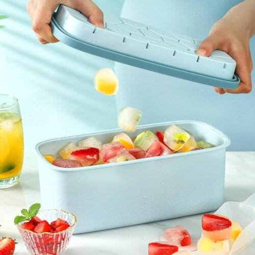 Multi-Purpose Ice Box Silicone Easy-Release Ice Tray Homemade Ice Cube Mold With Lid Frozen Ice Cube Storage Box