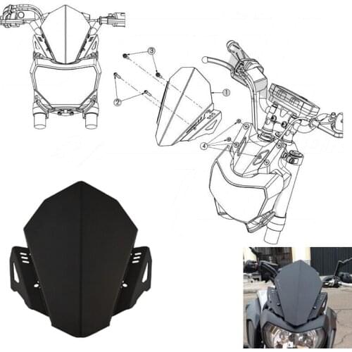 Motorbike For Yamaha MT-07 FZ-07 FZ07 MT07 2018 2019 2020 Aluminum Windshield Windscreen Wind Deflector