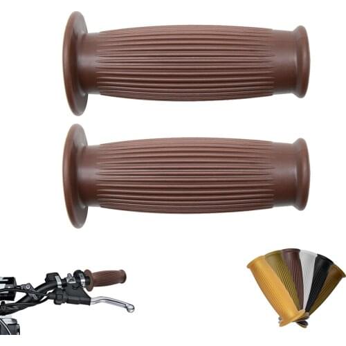 Motorcycle 7/8'' Retro Rubber Handlebar Hand Grip For Honda Suzuki Kawasaki Triumph Cafe Racer Bobber Custom free shipping
