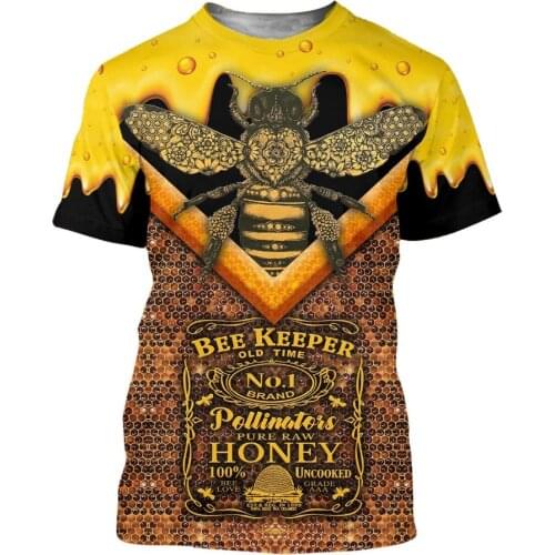 CLOOCL Bee Keeper 3D Printed Men T Shirt Pure Raw Honey Harajuku Fashion Short Sleeve Shirt Summer Street Casual Unisex Tops