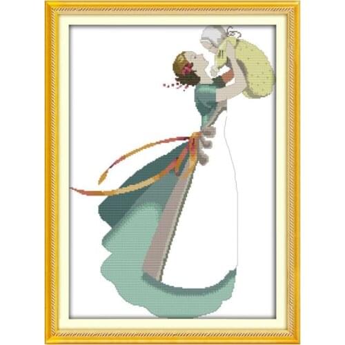 The deep love of mother and son (5) cross stitch kit people 18ct 14ct 11ct count print canvas stitches embroidery DIY handmade