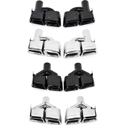 One Pair Black Stainless Steel Exhaust Pipe Muffler Tip Nozzles Tailpipe For Me-rcredes B-enz W212 W207 W204 Car Accessories