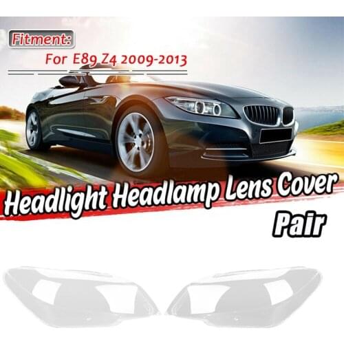 NEW-Left+Right Side For-BMW Z4 E89 2009 - 2013 Car Headlight Len Cover Transparent Lampshade Light Shell Lens Glass