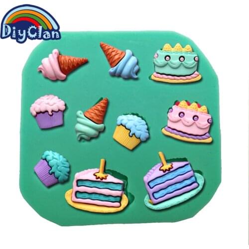 New arrival ice cream style silicone fondant pastry cake mold chocolate soap mould cake tool for the kitchen baking F0132DG35