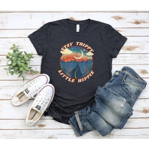 New Arrived Country Music Women T-shirt Little Hippie Silm Fit Unisex Shirt Stars Logo Ladys Tops Cute Cloud Printing Clothes