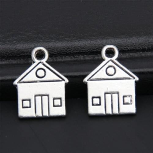 30pcs/lot 16x13mm House Charms Tibetan Silver Color Tone Pendant Handmade Diy Necklace Crafts Jewelry Making Supplies