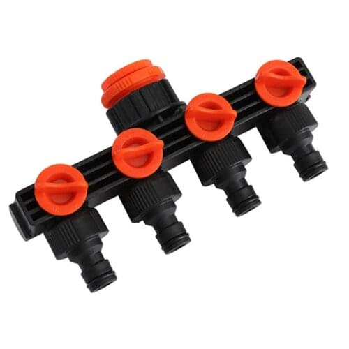 1" to 3/4" to 1/2" Female Thread 4Way Hose Splitters For Automatic Watering Water Pipe Linker Timer Garden Water Irrigation Tool