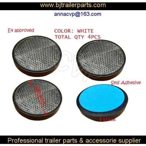 CVP 4PCS TRAILERS TRUCK CARAVAN REFLECTOR ROUND 59.5mm E4 approved SELF ADHESIVE WHITE TRAILER REFLECTOR TAPE trailer parts