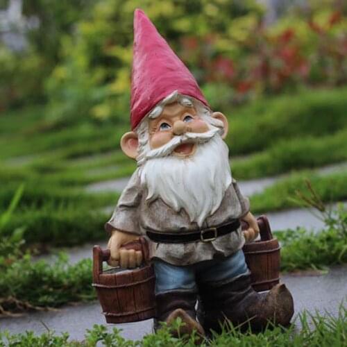 30cm Big Size Garden Resin Old Man Gnome Elf Figurine Courtyard Dwarf Statues Home Garden Outdoor Decorations Ornaments