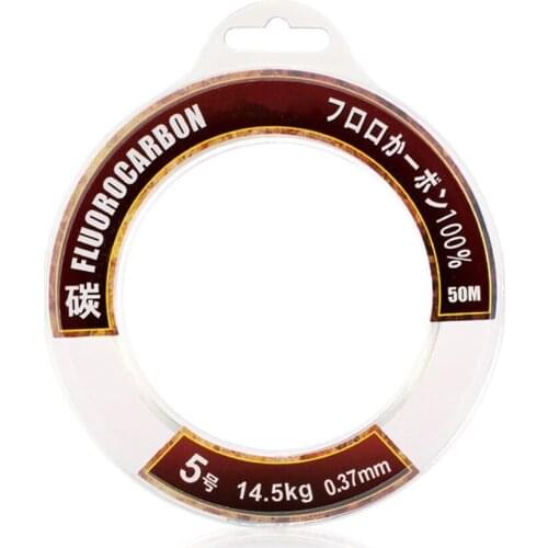Super Strong 50m 100m 100% Fluorocarbon Fishing Line Leader line for Braid Fishing Line Saltwater Fly Fishing Line Monofilament
