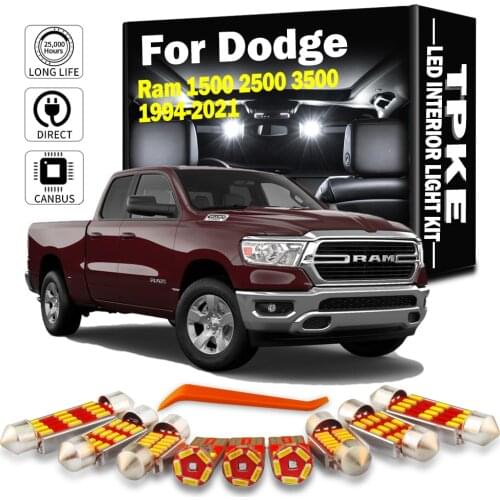 TPKE For Dodge Ram 1500 2500 3500 1994-2020 2021 White Car Bulbs LED Interior Map Dome Trunk Door Light Kit License Plate Lamp