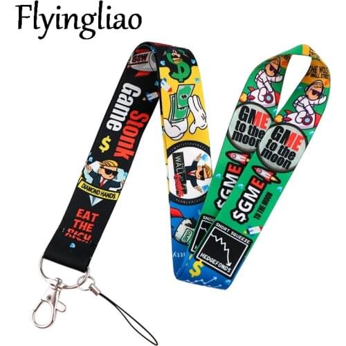 Wall Street Funny Cartoon Lanyard Badge ID Mobile Phone Rope Key Lanyards Neck Straps Accessories webbings ribbons Decorations