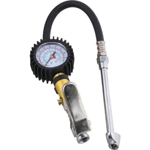 Tyre Air Inflator Dial Pressure Meter Gauge Air Line Tyre Pump Pressure Dual Air ChuckTester for Car Truck Cycles Dinghies