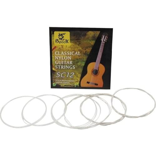 High Quality Silver Guitar Strings 6 Pieces SC12 Classical Guitar String Set Black Nylon Core Silver Plated Copper Wound