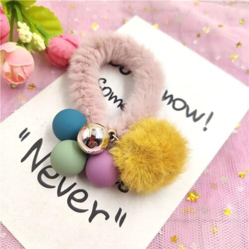 1PCS Senior Winter Hairball Elastic Hair Bands Toys For Girls Handmade Bow Headband Scrunchy Kids Hair Accessories For Womens