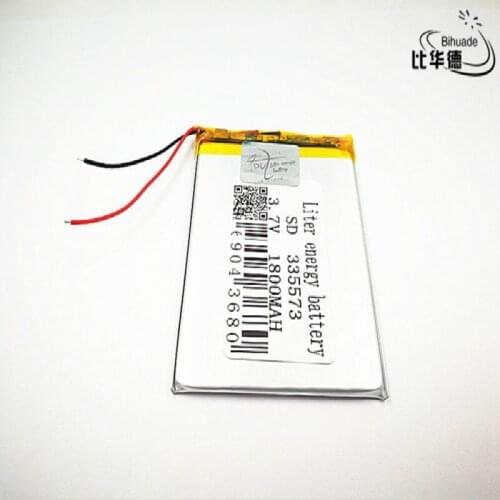 10pcs Liter energy battery Good Qulity 3.7V,1800mAH 335573 Polymer lithium ion / Li-ion battery for tablet pc BANK,GPS,mp3,mp4