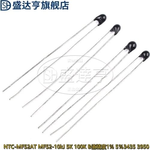 10Pcs/Lot thermistor NTC-MF52AT MF52-10kJ 5K 100K B Value Accuracy 1% 5％3435 3950