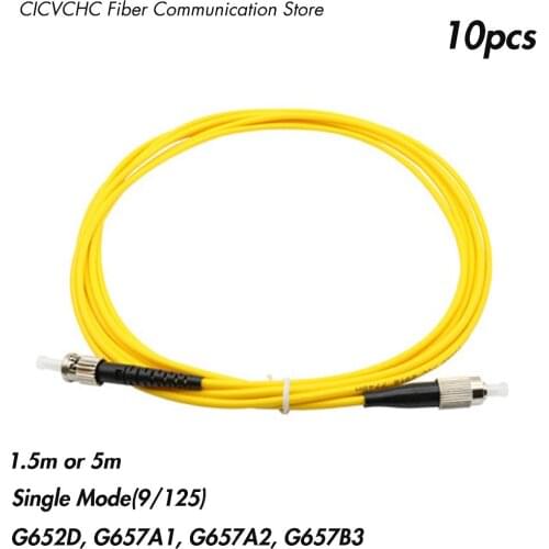 10pcs ST/UPC-FC/UPC Fiber Patchcord-SM(9/125) G657B3, G657A2, G657A1, G652D-1.5m or 5m-3.0mm Cable / Jumper