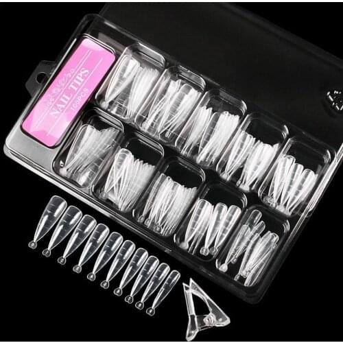 100 Pieces Nail Art Extend The Nail Mold Nail Art With Piece Extension Scale Crystal Add Another Nail Clip P2B4