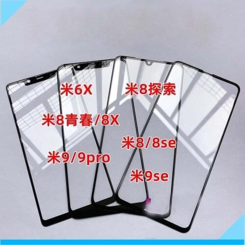 10XOuter Screen For Xiaomi Mi 6X Mi 8 SE Pro Mi 9 10 Lite LCD Display Front Touch Panel Outer Glass Cover Lens Repair Parts
