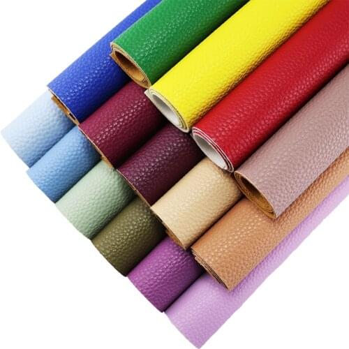 30x134cm Roll Blue Light Purple Litchi Stria Soft PU Faux Artificial Lychee Synthetic Leather Fabric For Bags BH132