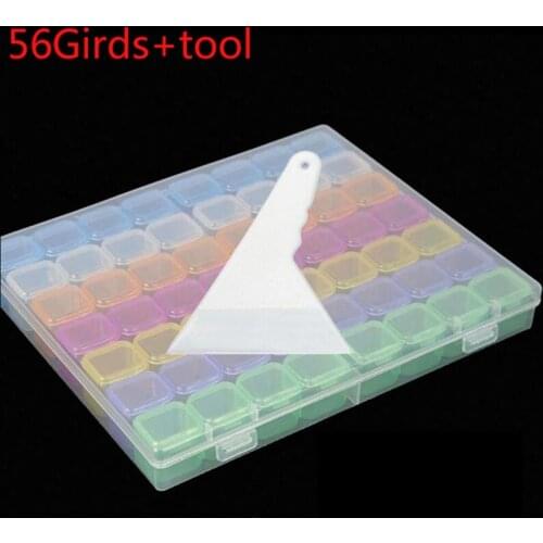 56 Gird 5D DIY Diamond Painting Tools Storage Box Rhinestone Container Box Diamond Painting Accessories Organizer Case Tool
