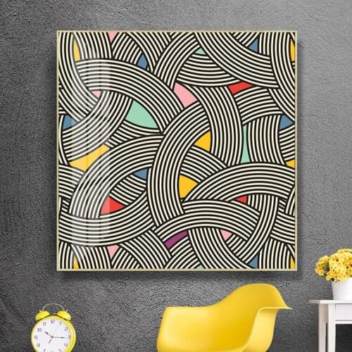 Abstract Colorful Corss Lines Canvas Paintings Posters and Prints Wall Art Picture for Kids Living Room Home Decorative