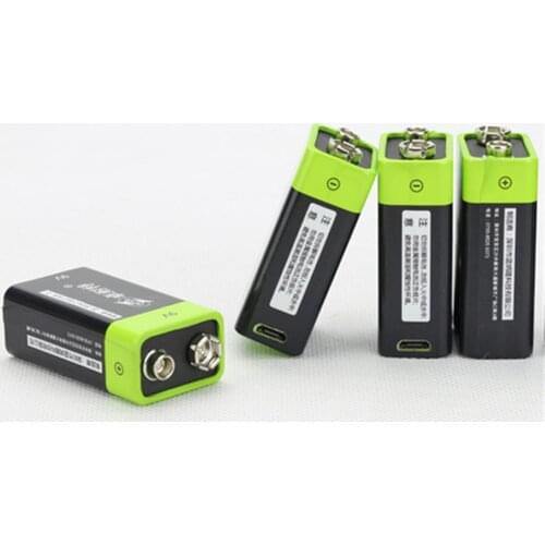 4PCS/LOT ZNTER S19 9V 600mAh USB rechargeable 9V lithium battery for camera drone accessories 6F22 rechargeable lithium battery