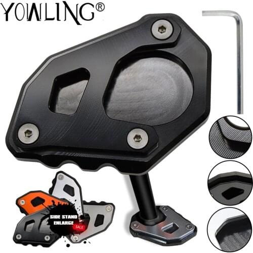 Motorcycle Accessories CNC Aluminum Side Stand Enlarge Kickstand Sidestand Extension Plate Pad For 390 Adventure ADV. 2020 2021