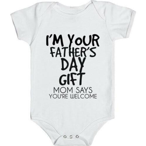Free shipping Fathers Day Gift Baby Girls Boys Newborn Romper Jumpsuit Summer Clothes Outfits