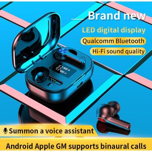 Wireless Earbuds Earphones TWS BT5.0 Noise Canceling Hi-Fi Stereo Sound Waterproof Sport Headphone with Microphone Charging Box