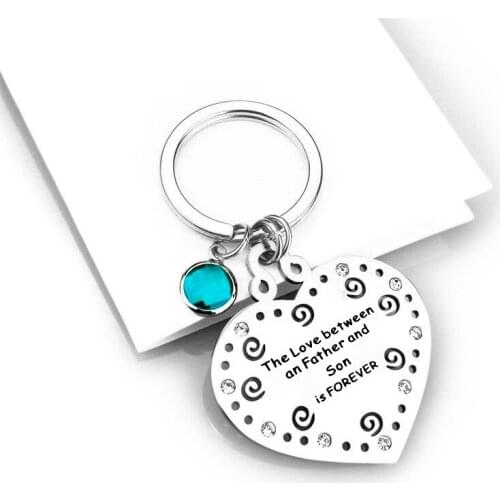 2019 Keyring Gifts Engraved The love between an father and son is forever Keychain Stainless Steel Car keychain pendant