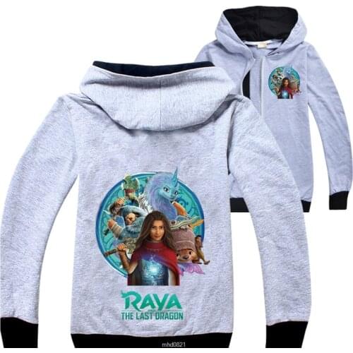 Raya and The Last Dragon Boys and girls cartoon childrens autumn clothes childrens long sleeves zipper cardigan jacket