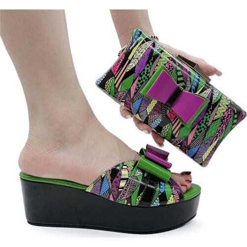 Doershow nice African Shoes And Bag Matching Set With Hot Selling Women Italian Shoes And Bag Set For Party Wedding! HNY1-21