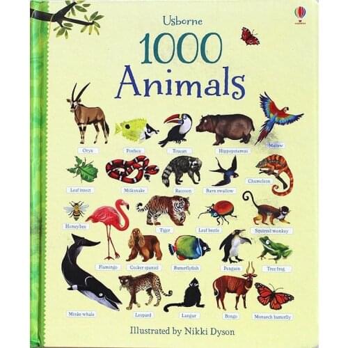 1 pcs 1000 Animals Word learning board book famous picture for kids girls gifts Books for children