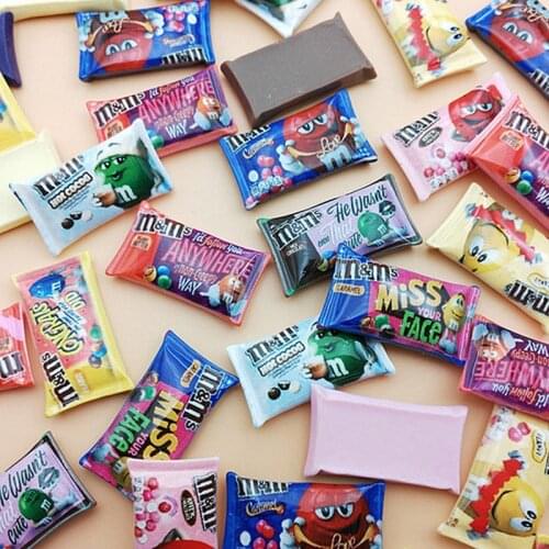 10Pcs Japanese Cartoon M Beans Candy Flatback Resin Cabochon Simulation Food DIY Scrapbooking For Hair Bows Phone Decor 16x29mm