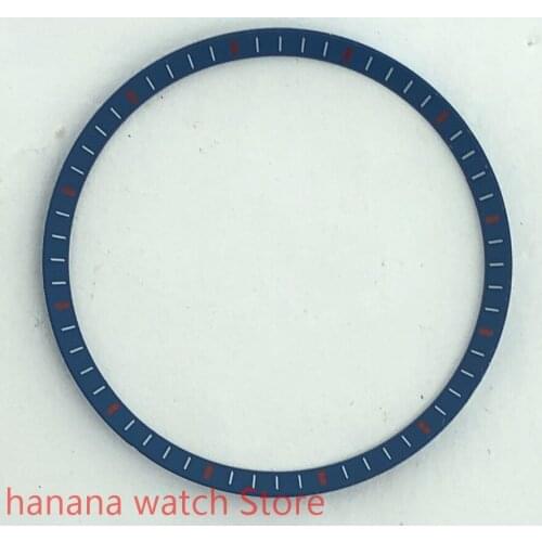 Watch Case Parts Chapter Ring Fit For SKX009 SKX Model NH35/NH36 Mens Watch blue 31.2mm*28mm*1.6mm