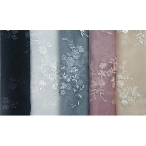 Beautiful Flower Embroidered Lace Fabric, Bridal Lace Fabric, Wedding Dress Fabric By The Yard 51" Width