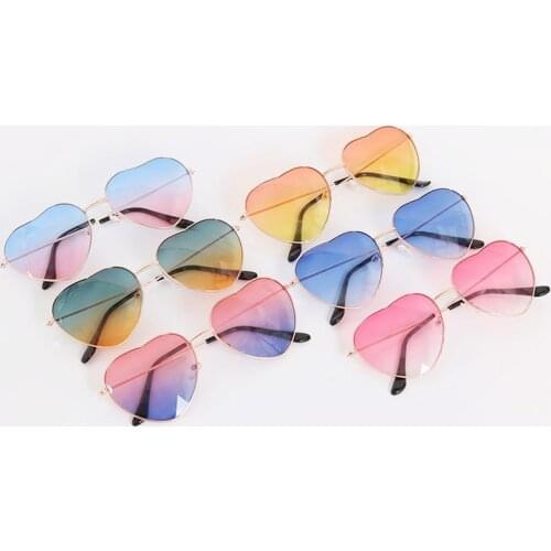 Fashion Heart Shaped Sunglasses Women Metal Clear Red Lens Glasses Fashion Heart Sun Glasses