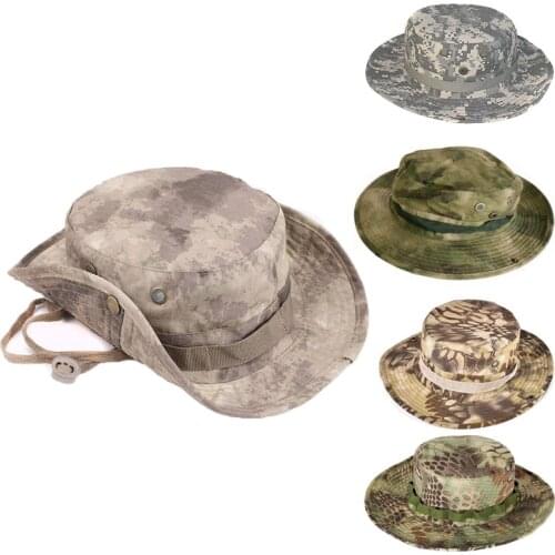 Men US Army Tactical Boonie Hat Military Cotton Camo Cap Paintball Airsoft Sniper Bucket Caps Fishing Outdoor Hunting Hats