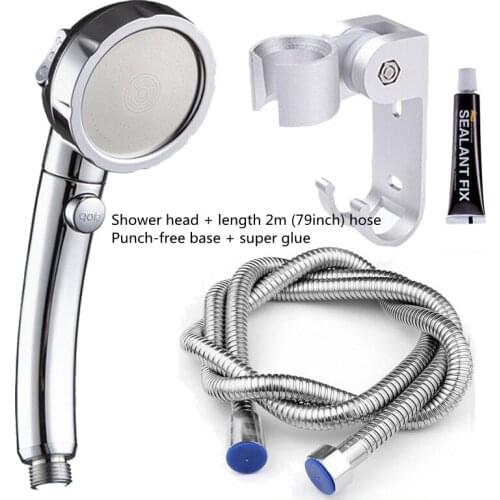 79Inch High Pressure Rv Shower Head Handheld Three Gear Adjustment Shower Head Detachable Shower Head Punch-free Base Super Glue