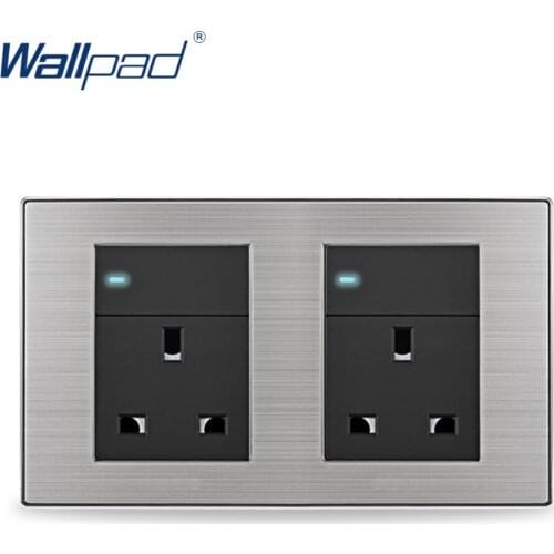 2019 Double 1 Gang 3 Pin 13A Socket Hot Sale China Manufacturer Wallpad Push Button Random Click Luxury Wall Light Switch UK