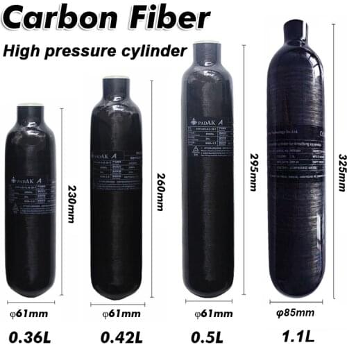 New Carbon Fiber PCP Tank 300bar 4500PSI M18*P1.5 for Respirator Diving Equipment Fire Fighting Paintball Mini Scuba Air Rifle