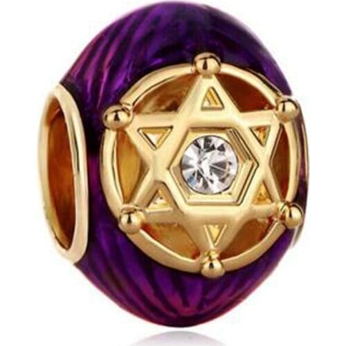 Wholesale 10 Pieces Women Jewelry, DIY Beads, Russian Eggs, Peacock Feather, Religious Pattern Amulet Beads