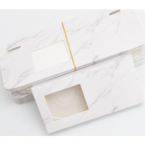 Wholesale New False Eyelash Packaging Paper Box Lash Boxes Packaging Custom Logo Faux Mink Eyelashes Makeup Grey Window Case