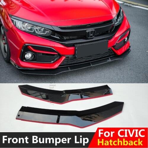 Front Bumper Lip For Honda Civic Hatchback 10th Gen 2020-2021 Bumper Protector Tuning Accessories Body Kit Diffuser Lip Guard
