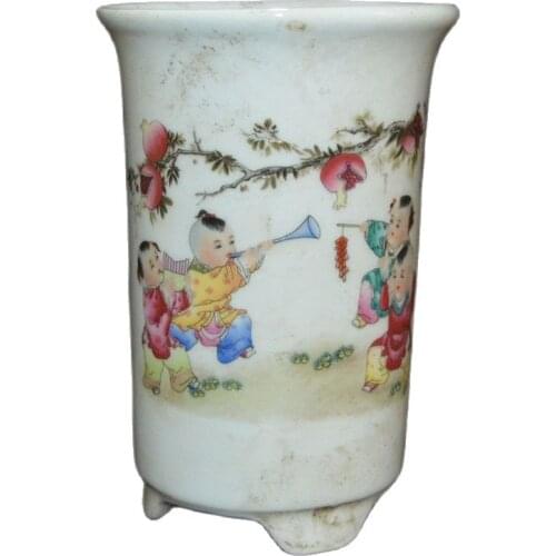 Early collection of Dezhen porcelain powder enamel, smiling flower POTS, calamus flower POTS, fleshy POTS, furnishings